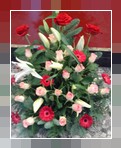 Composizione fiori misti in ciottola